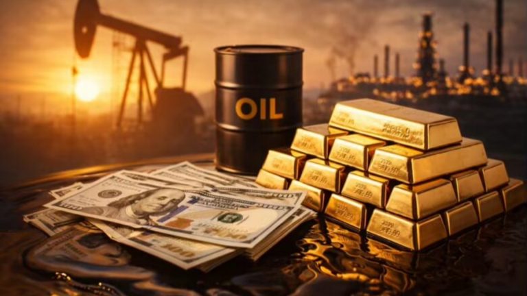 انخفاض أسعار الذهب وارتفاع النفط مع استقرار مؤشر الدولار