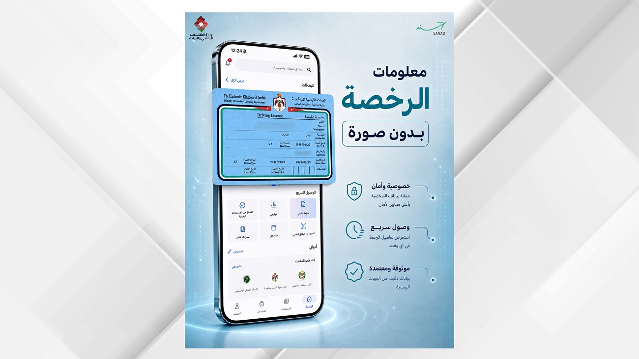 الاقتصاد الرقمي: إزالة الصورة الشخصية من رخصة القيادة الرقمية على تطبيق سند