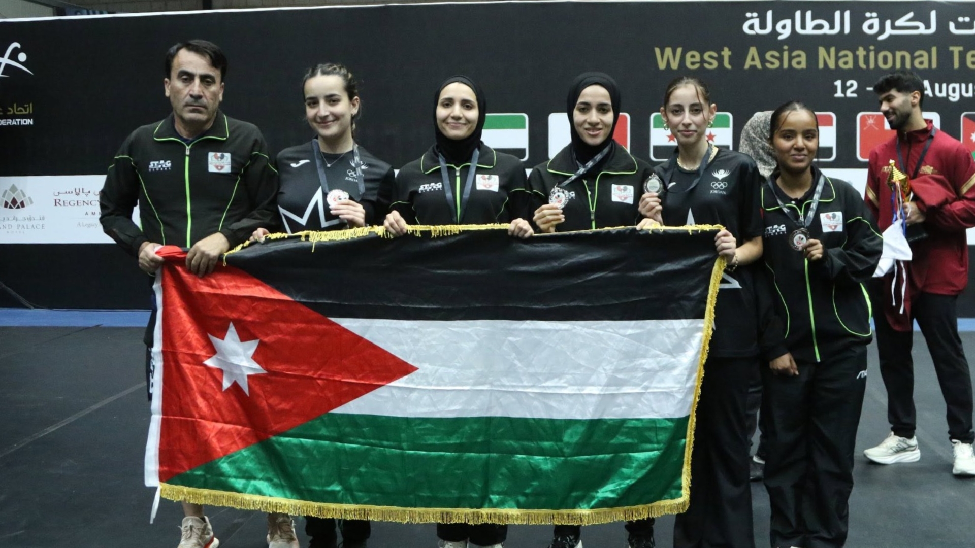6 ميداليات للأردن في منافسات الزوجي ببطولة غرب آسيا لكرة الطاولة
